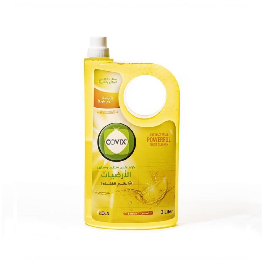 منظف ومطهر ارضايات كوفيكس عالى الكفاءة برائحة الليمون 3 لتر covix antimicrobial floor cleaner - lemon 3 liter
