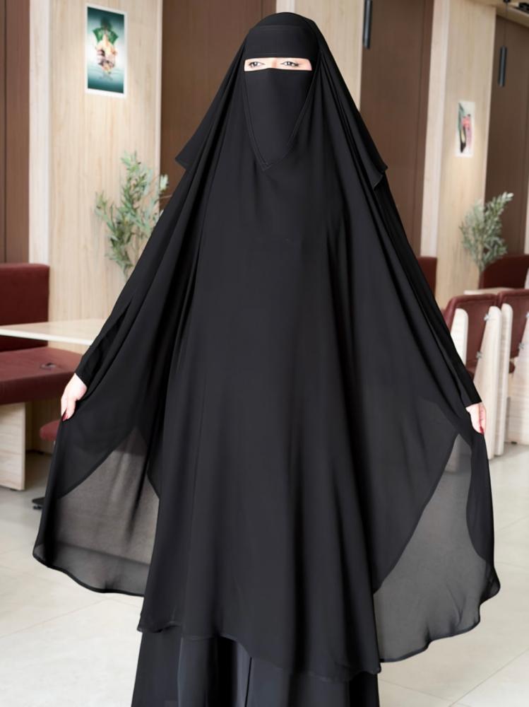 خمار إسلامي واسع مع غطوة للوجه