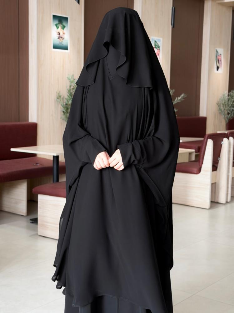 خمار إسلامي واسع مع غطوة للوجه