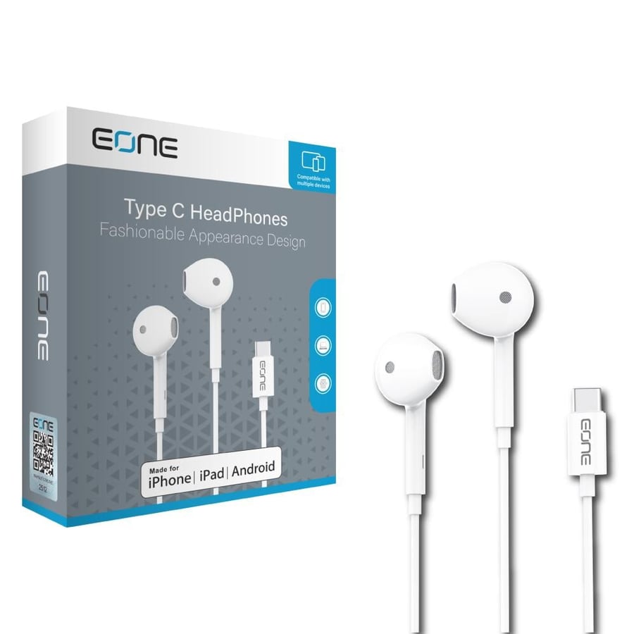 سماعة أذن ستيريو من EONE بمنفذ Type-C بطول 1.2 متر