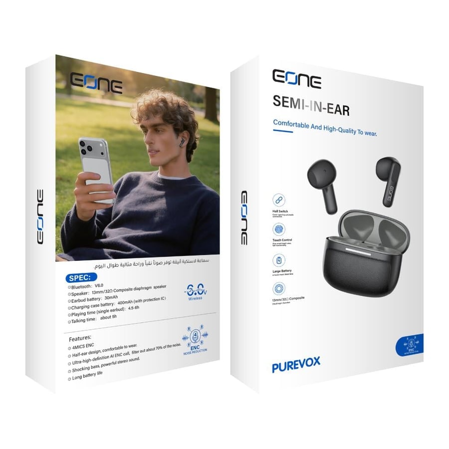 سماعة EONE PUREVOX – صوت نقي وراحة طوال اليوم