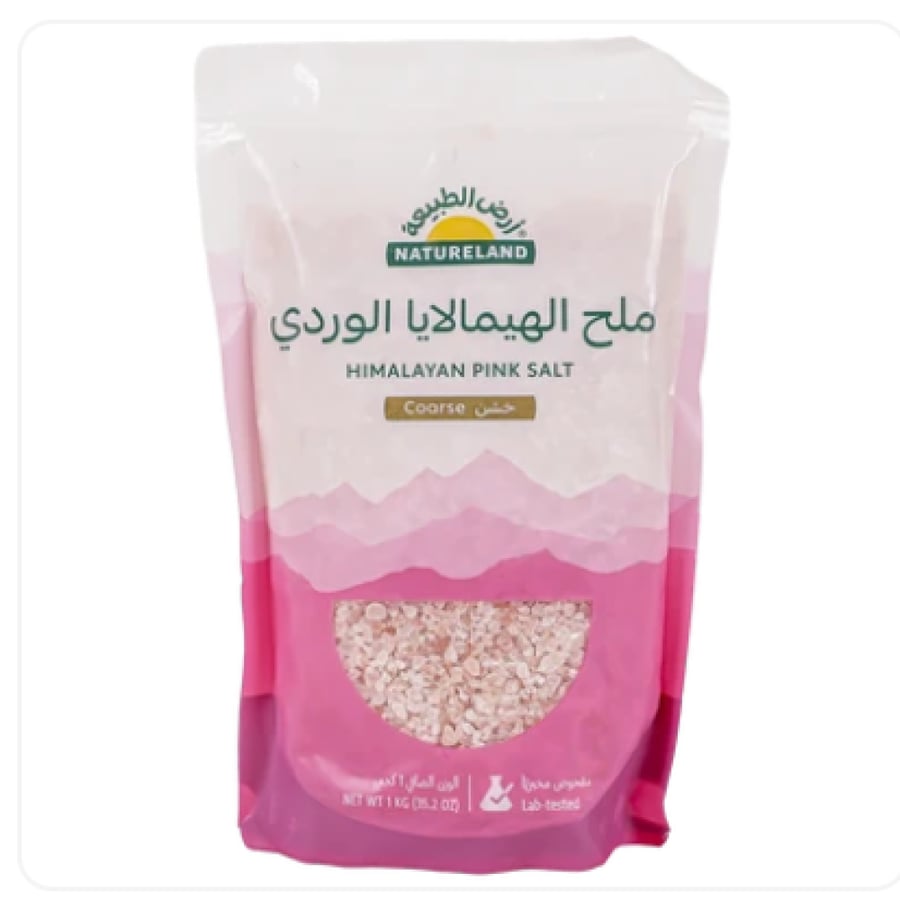أرض الطبيعة ملح الهيمالايا الوردي خشن 1 كجم