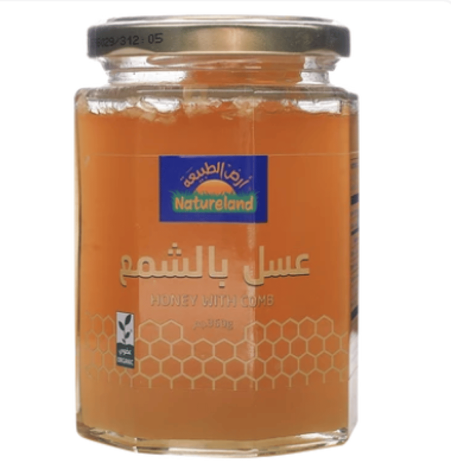 أرض الطبيعة عسل بالشمع عضوي 350 جم