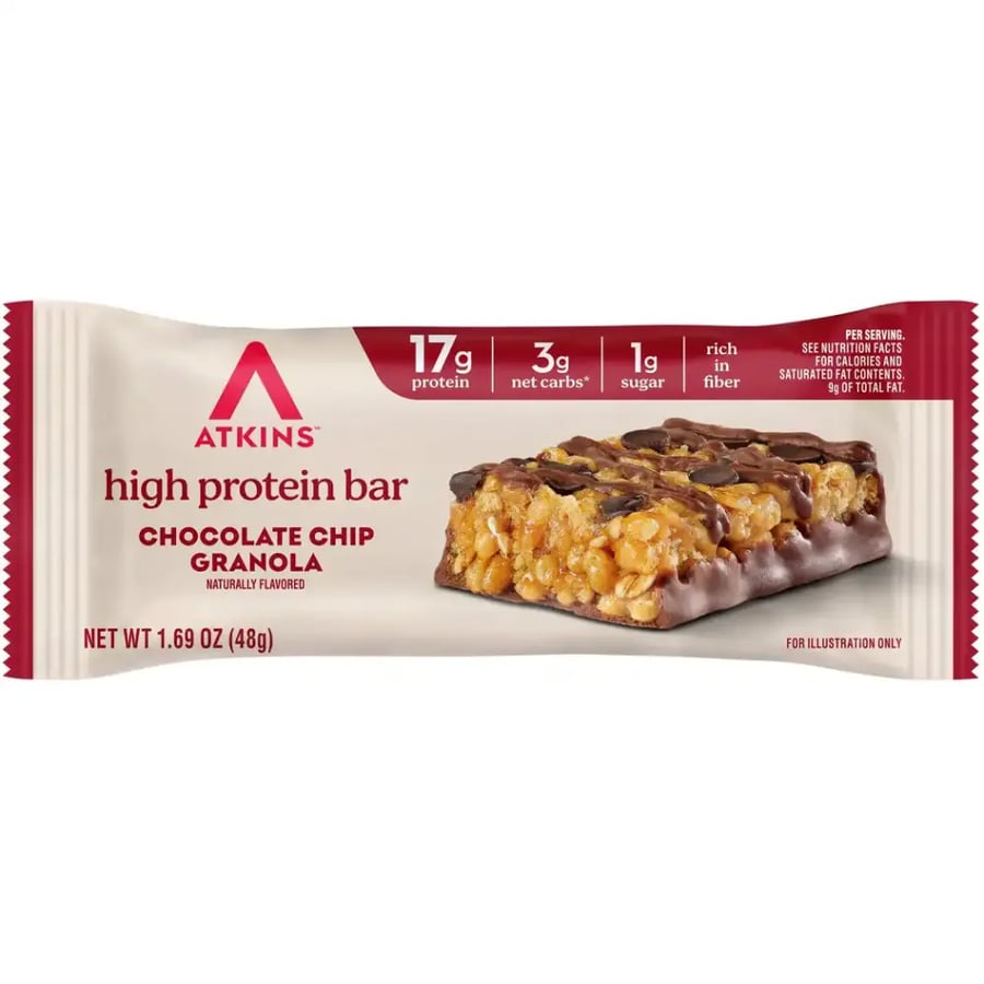Atkins High Protein Bars 4pk Chocolate Chip Granola