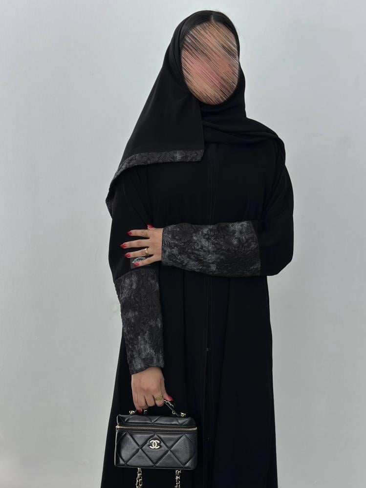 عباية نص كلوش قماش(سراميك)اضافة قماش وكسره بالخلف