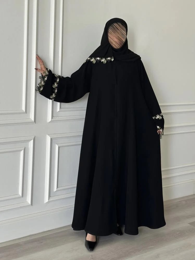 عباية كلوش قماش(سراميك)بكلفة ورد
