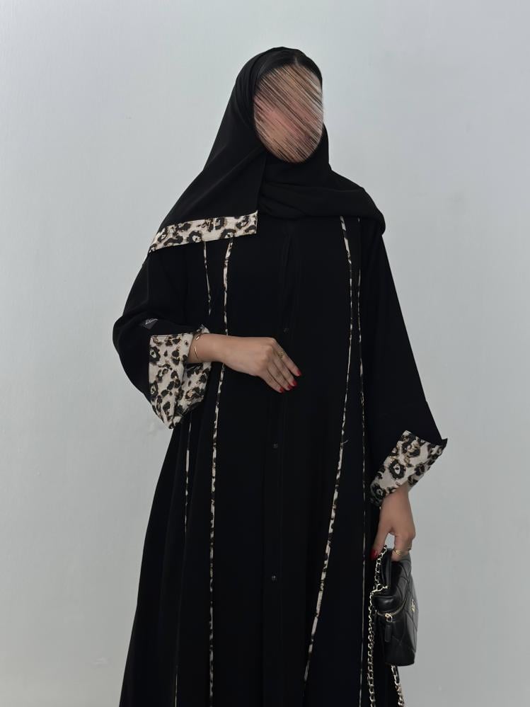 عباية نص كلوش قماش(سراميك)اضافة قماش تايقر
