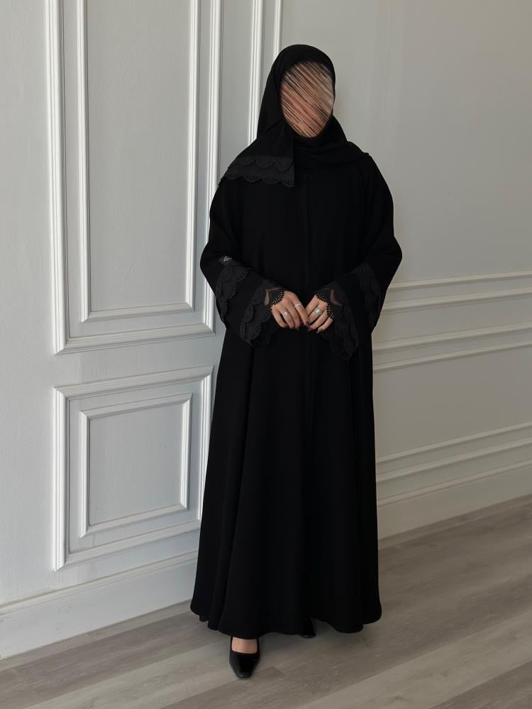 عباية كلوش قماش (سراميك)بأكمام دبل كلفه