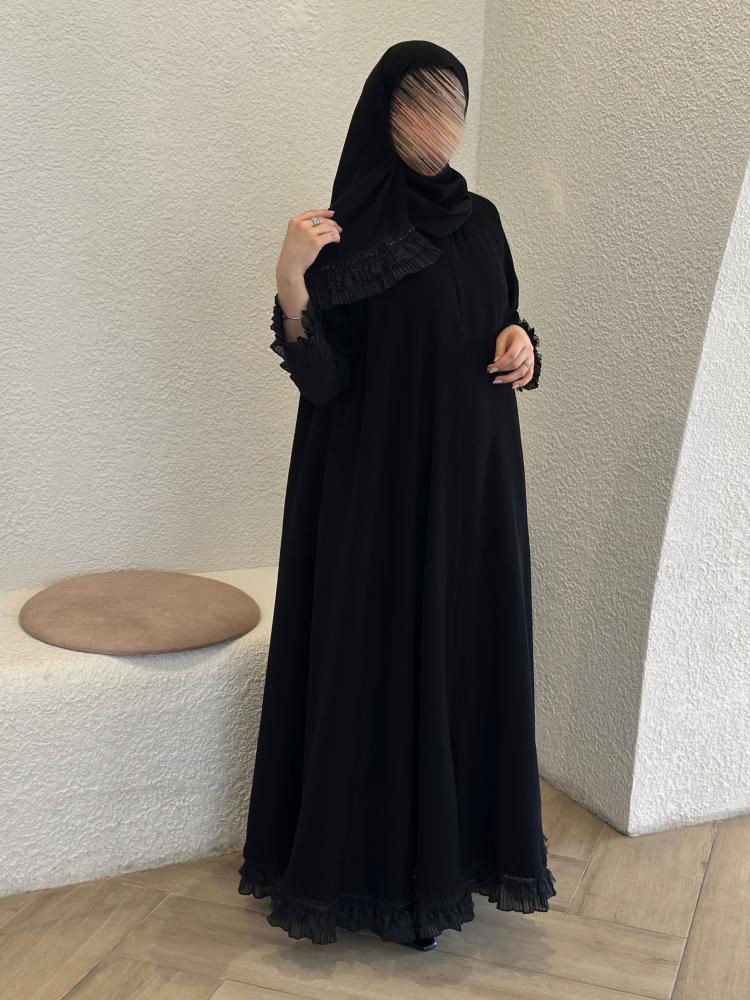 عباية كلوش قماش(سراميك)اكمام مطاط وكلفة اسفل العباية