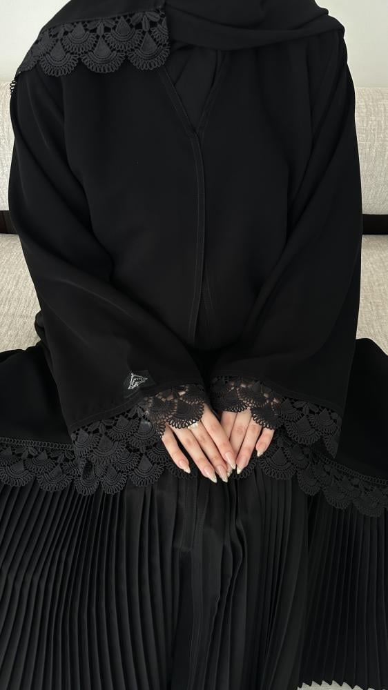 عباية كلوش قماش(سراميك)اضافة كسرات اسفل العبايه