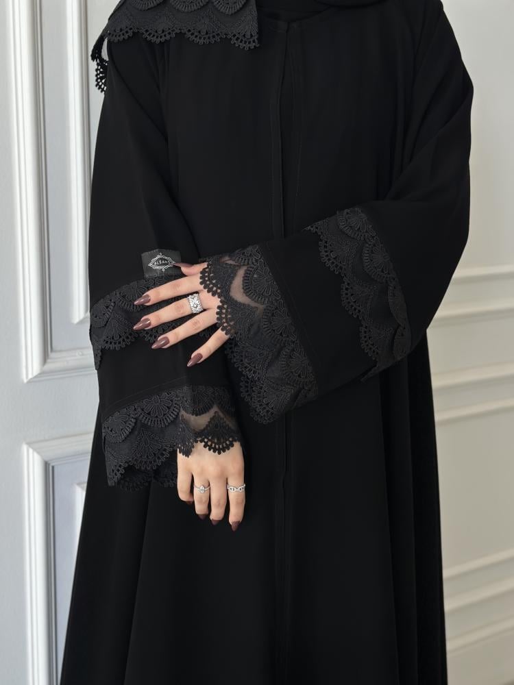 عباية كلوش قماش (سراميك)بأكمام دبل كلفه