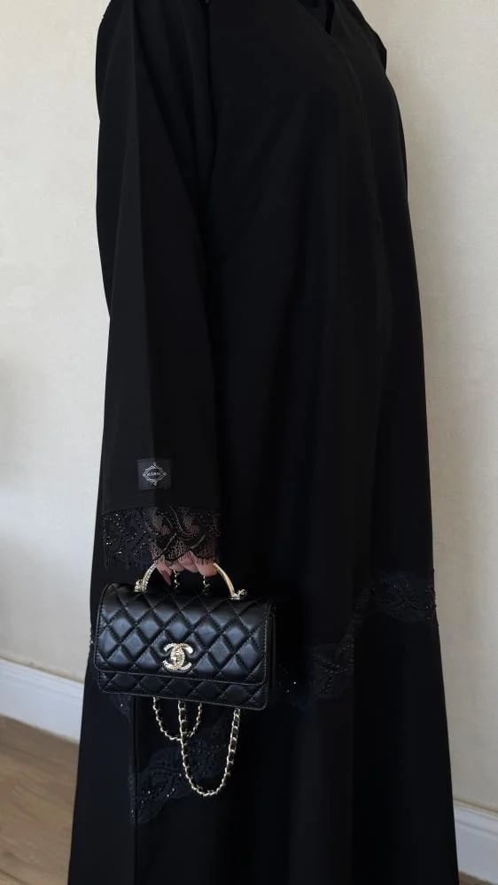 A-line abaya fabric (crepe) addition of a decorative belt