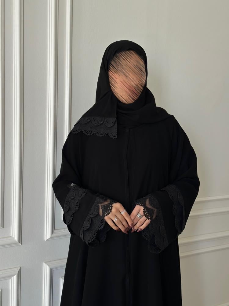 عباية كلوش قماش (سراميك)بأكمام دبل كلفه