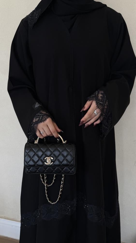 A-line abaya fabric (crepe) addition of a decorative belt
