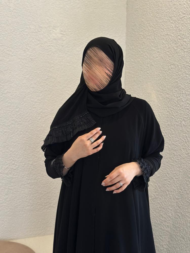 عباية كلوش قماش(سراميك)اكمام مطاط وكلفة اسفل العباية