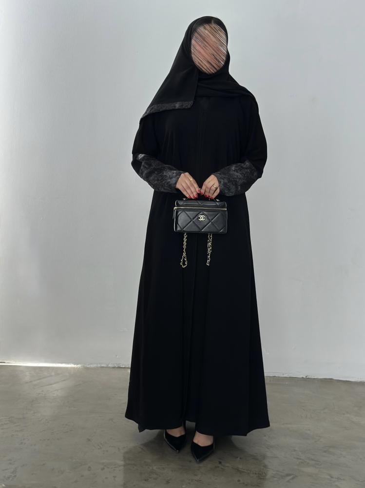 عباية نص كلوش قماش(سراميك)اضافة قماش وكسره بالخلف