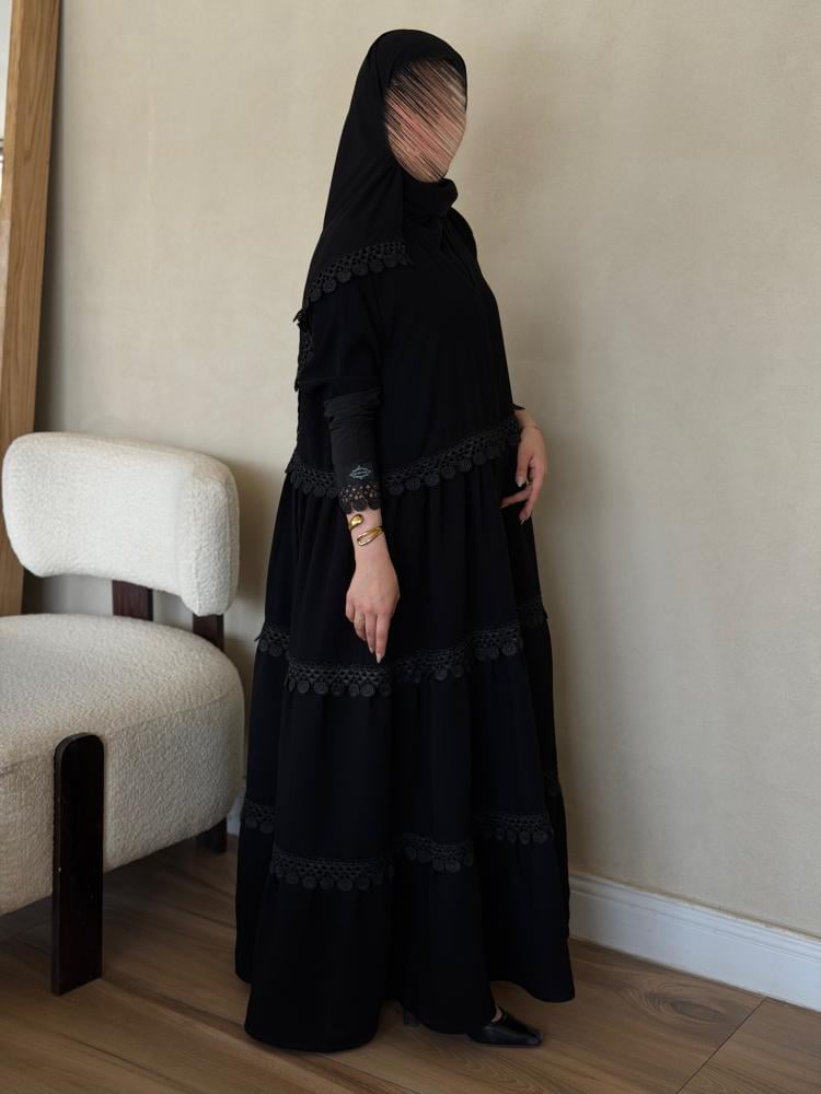 عباية كلوش قماش(سراميك)باكمام مطاط