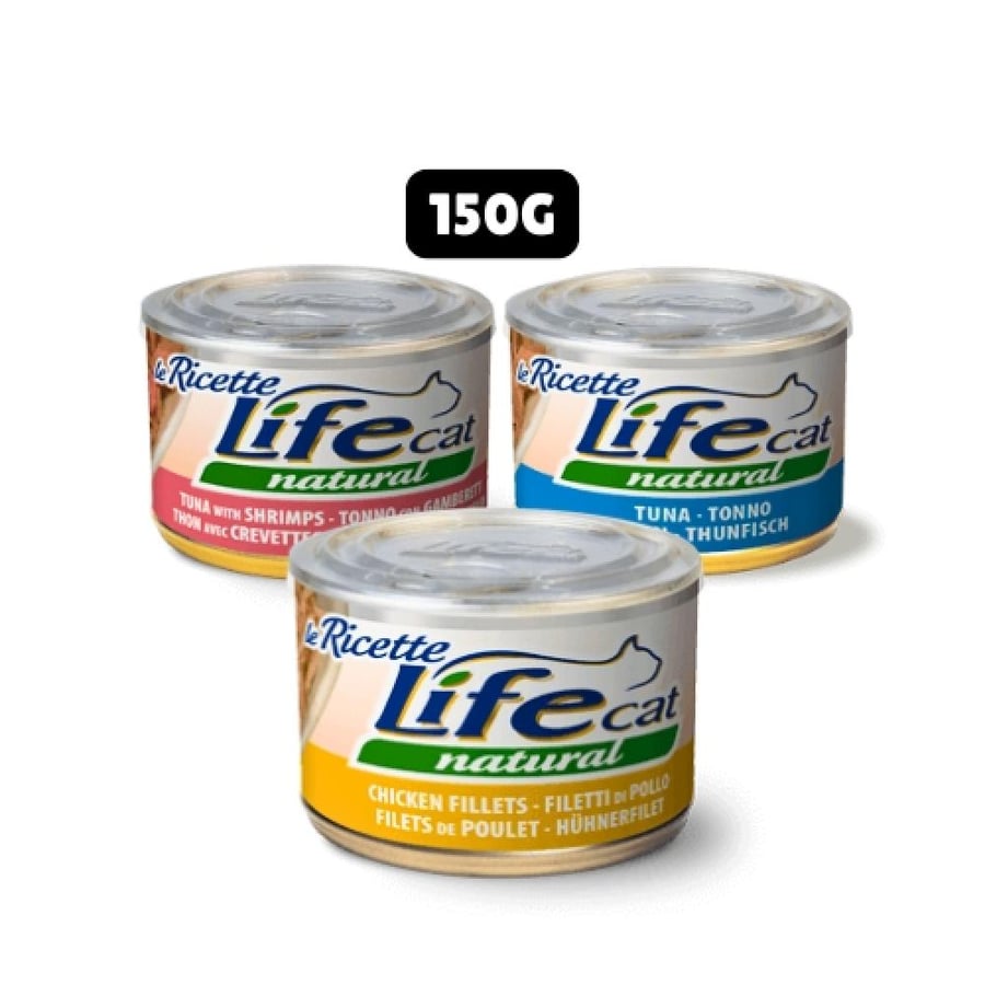 لايف كات معلبات القطط 150ج دجاج تونة Life Cat tins food Chicken Tuna
