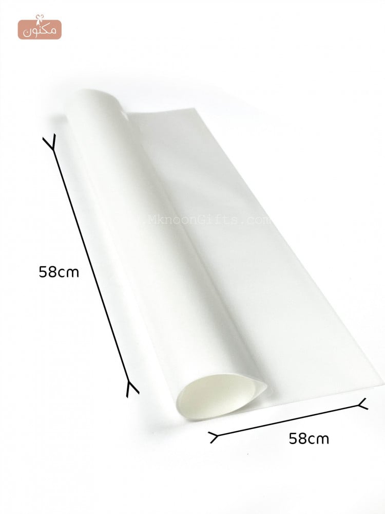 Plastic paper, snow-like, semi-transparent, white