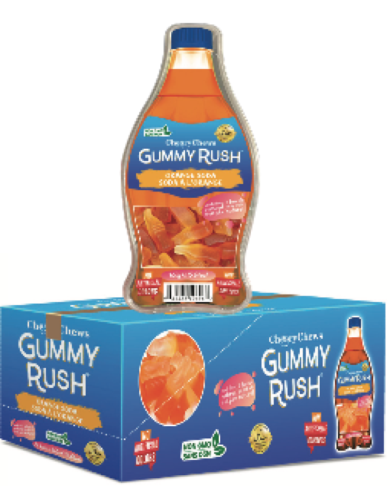 GUMMY RUSH ORANGE SODA BOTTLE 160G / جامي راش بنكهة اللبرتقال زجاجة 160غ