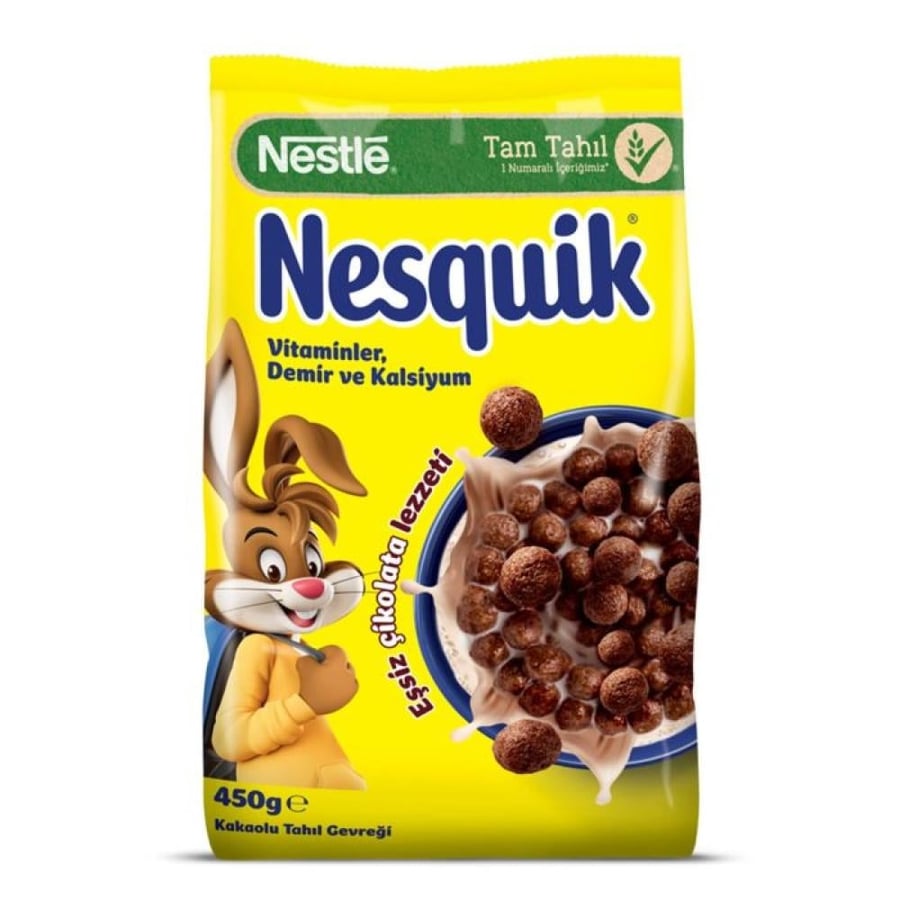 CORN FLAKES NESQUIK BAGS 450G / كورن فليكس نستله نسكويك اكياس 450غ