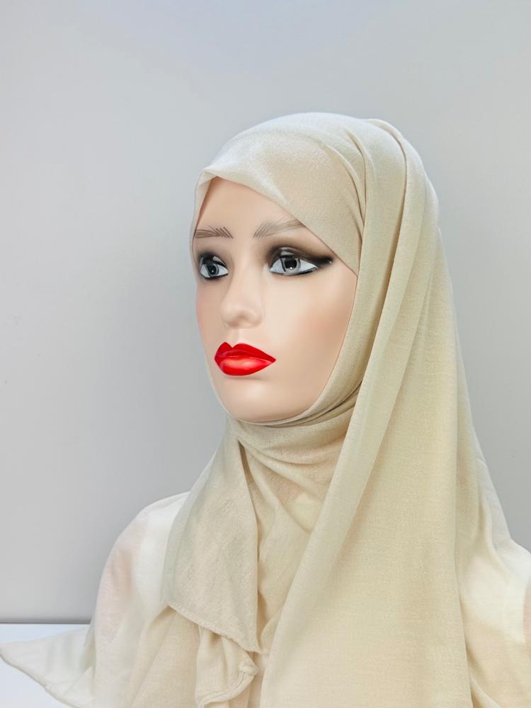 حجاب قطن تركي - ابيض اوف وايت