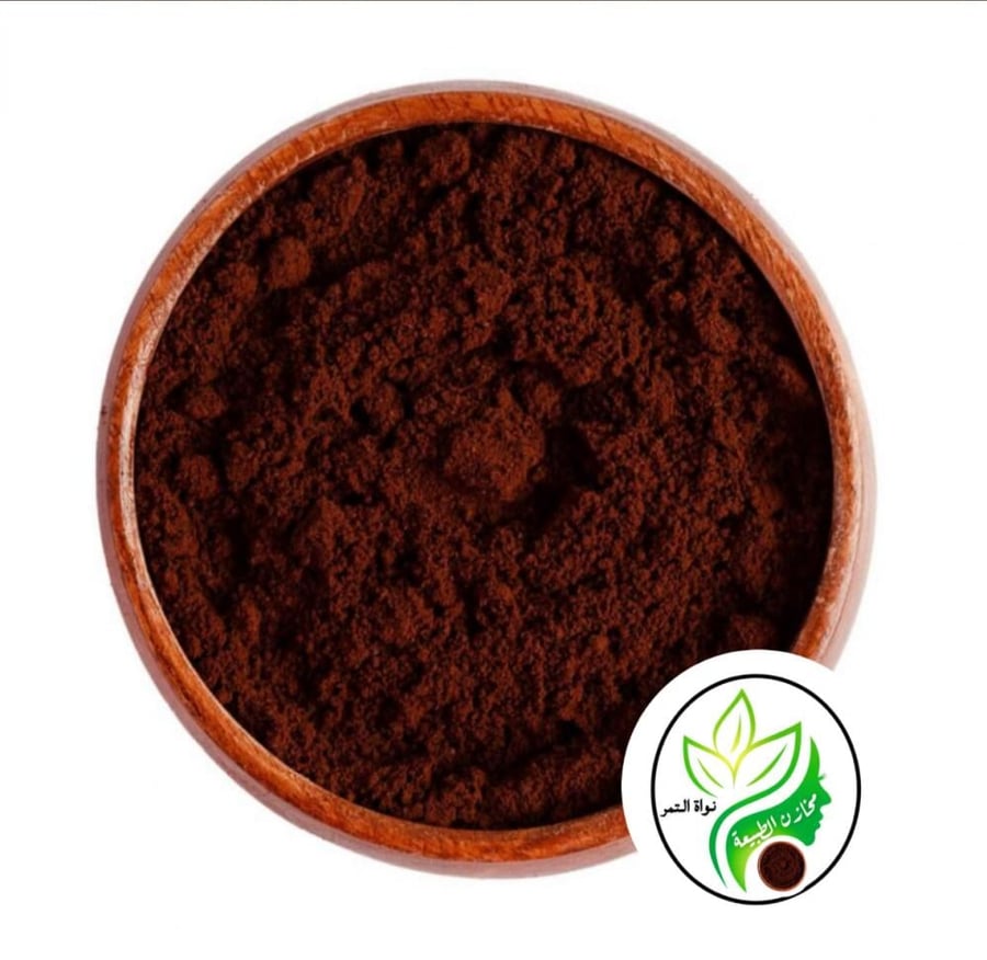 Roasted date pit powder for drinking and for hair, a natural alternative to coffee and also for hair, works on its density
