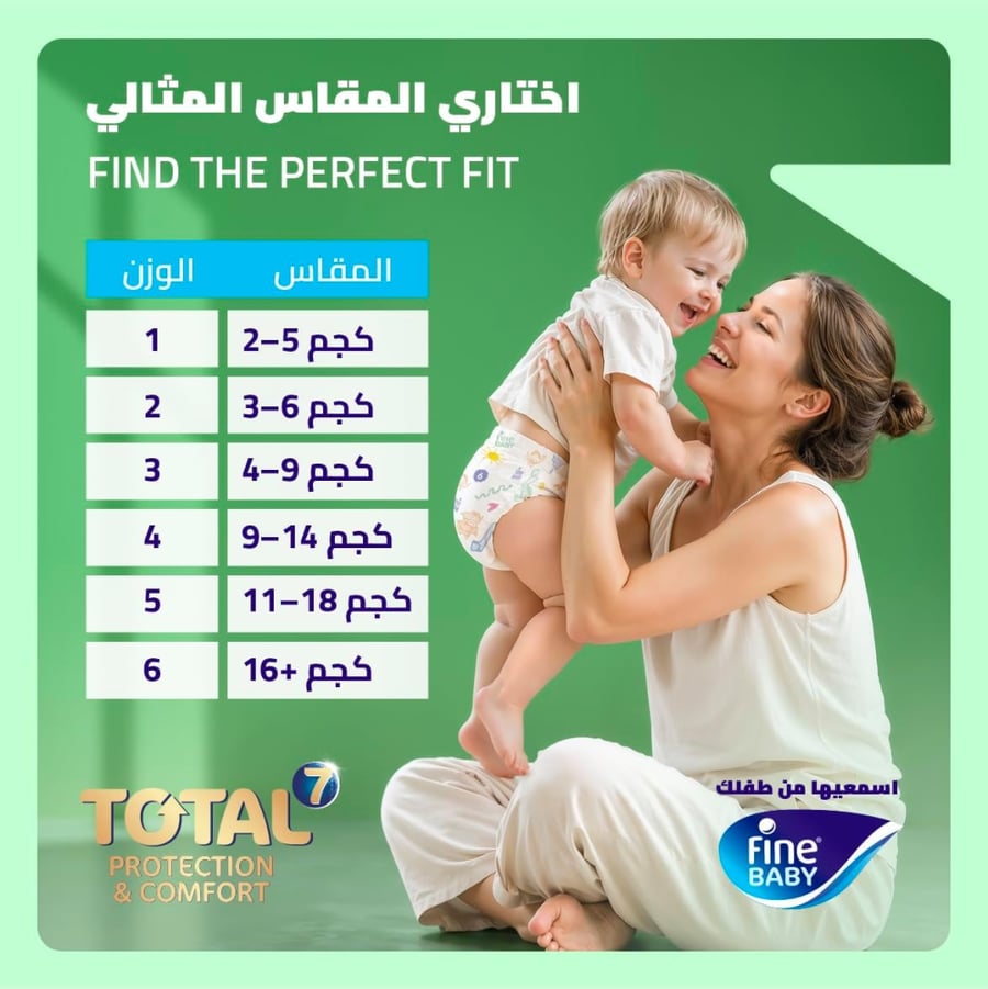 فاين بيبي حفائض أطفال مقاس 2 - 84 حفاضة