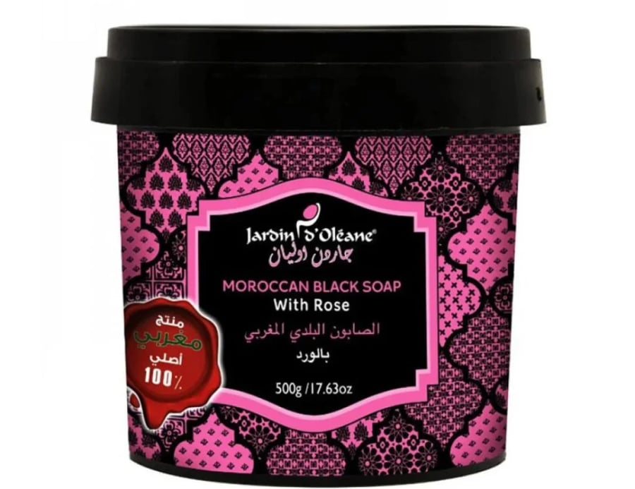 Jardin d'Oleane Moroccan Black Soap with Rose - 500g