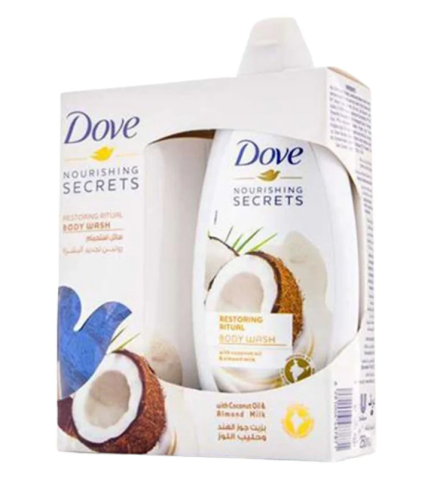 Dove Coconut Oil & Almond Milk Body Wash with Puff 250ml