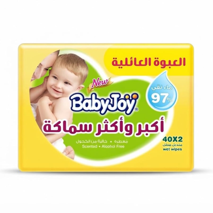 Baby Joy Wet Wipes, Bigger for Thicker, 40 Wipes.
