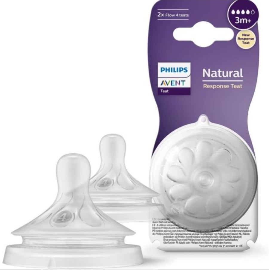 Philips Avent Natural Response Bottle Nipple for Babies 3 Months and Up - 2 Pack