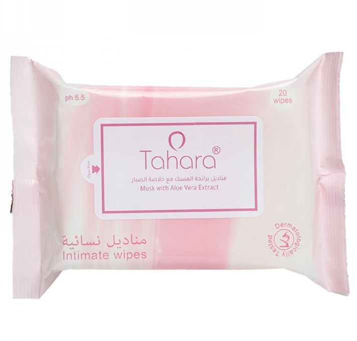 Tahara Musk Scented Feminine Wipes with Aloe Vera Extract 20 Wipes