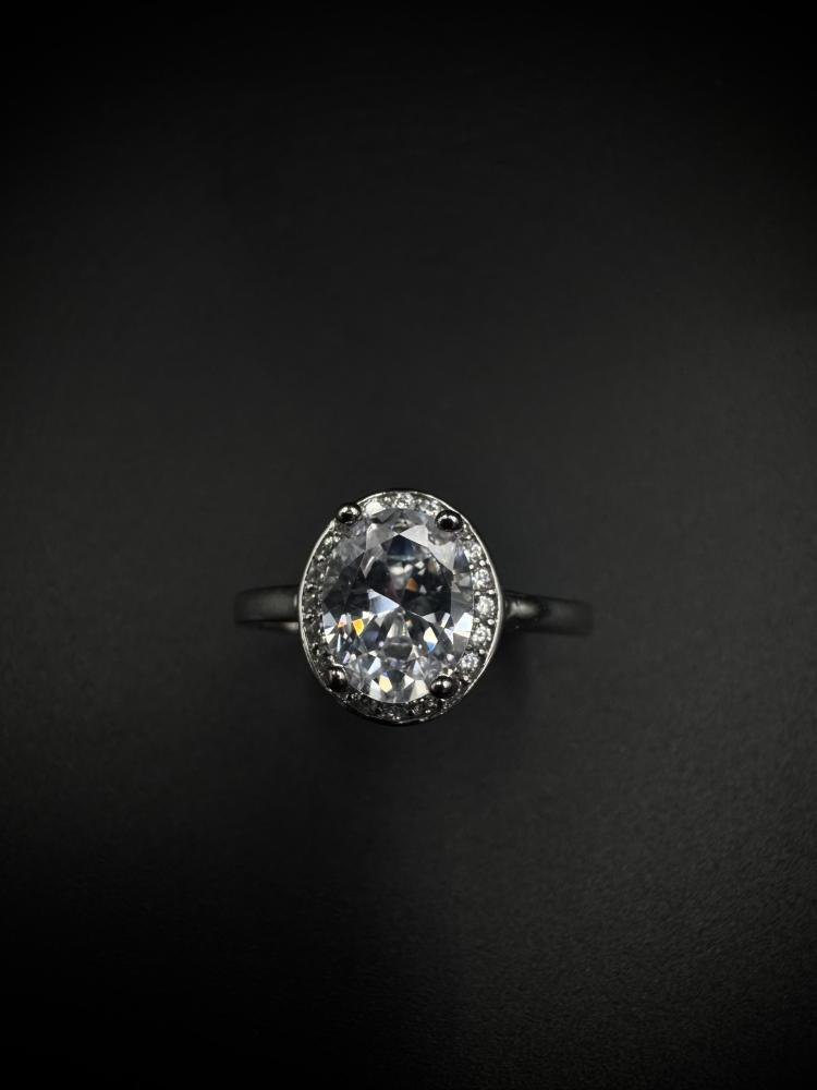 Women's silver set 925 alloy studded with zircon stones