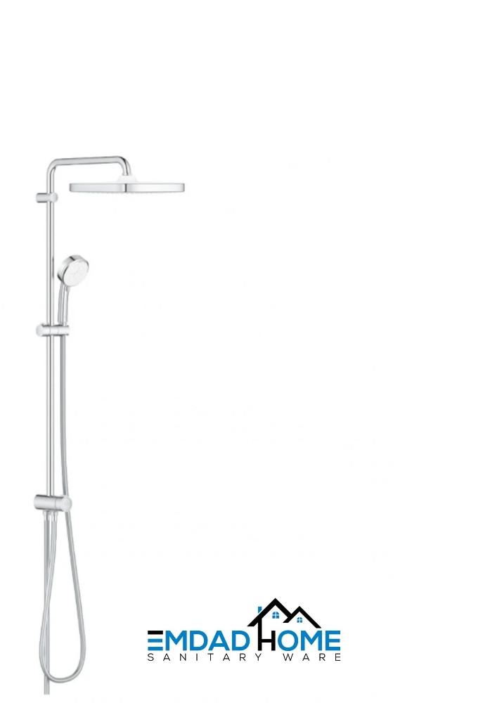 مسطرة شاور عامود دش طاسة 25*25 مربعة مع سماعة جروهي / GROHE