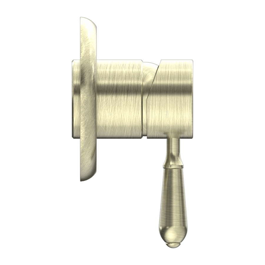 Shower mixer face with a single line with the buried heart, antique copper color (York historical) Nero