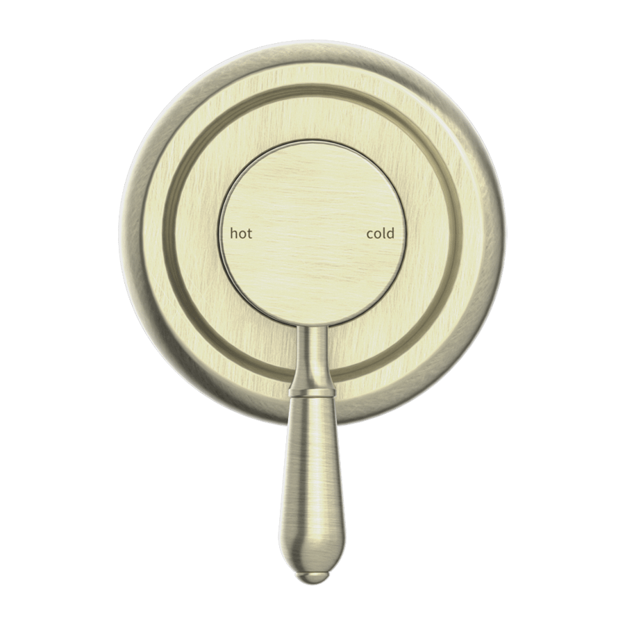 Shower mixer face with a single line with the buried heart, antique copper color (York historical) Nero