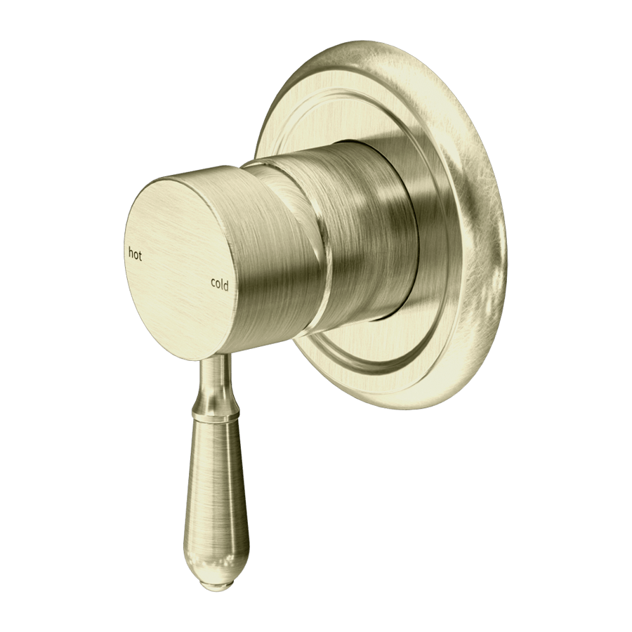 Shower mixer face with a single line with the buried heart, antique copper color (York historical) Nero