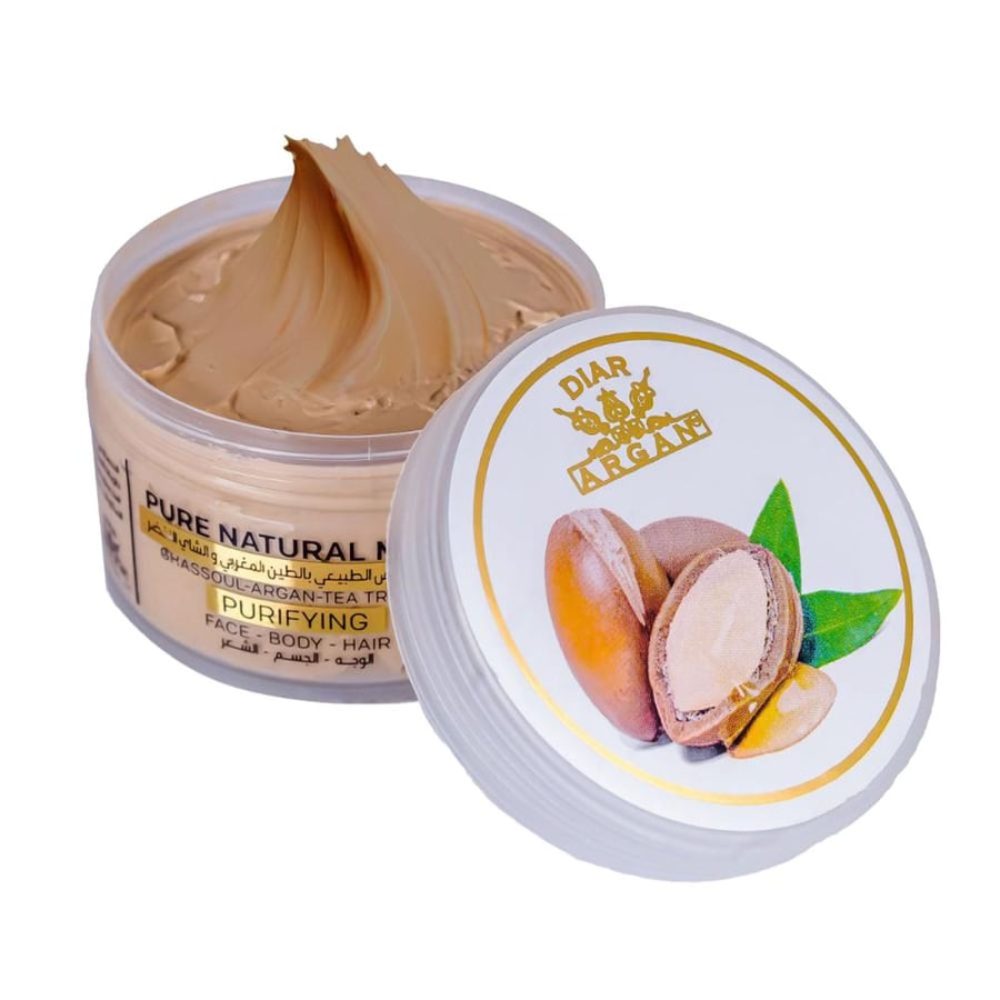 قناع التبييض الطبيعي بالطين المغربي والشاي الأخضر من ديار ارجان 250ml