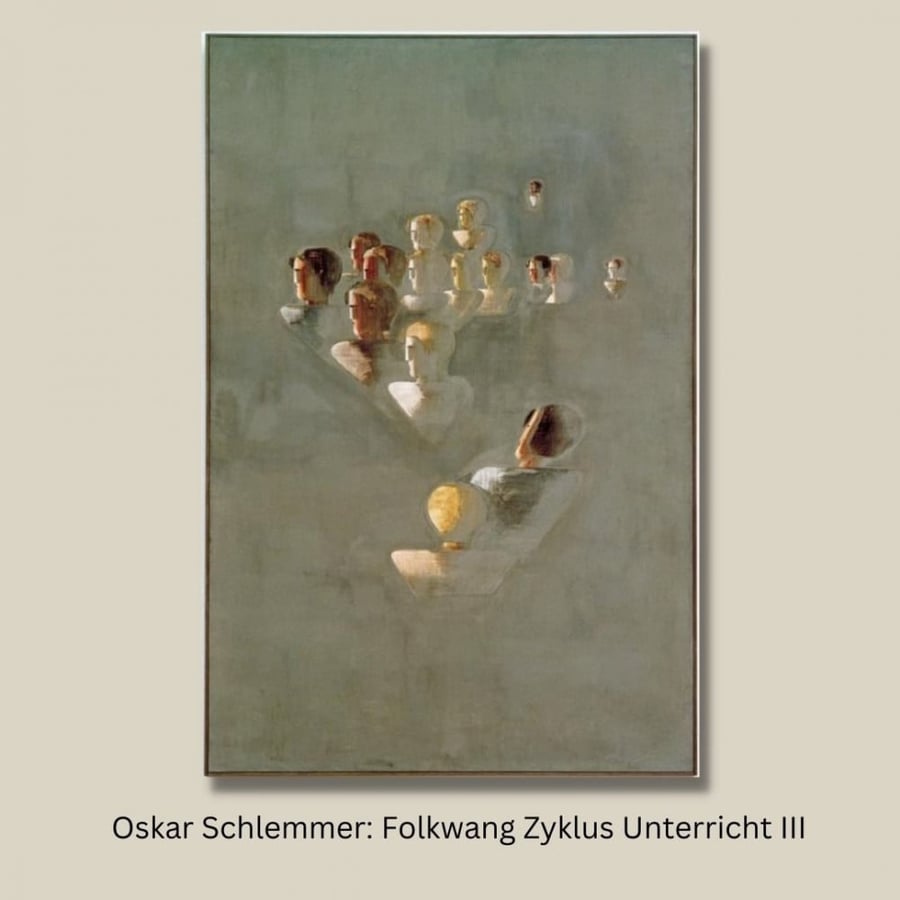 Classic wall art printed and coated in glass - artist Oskar Schlemmer