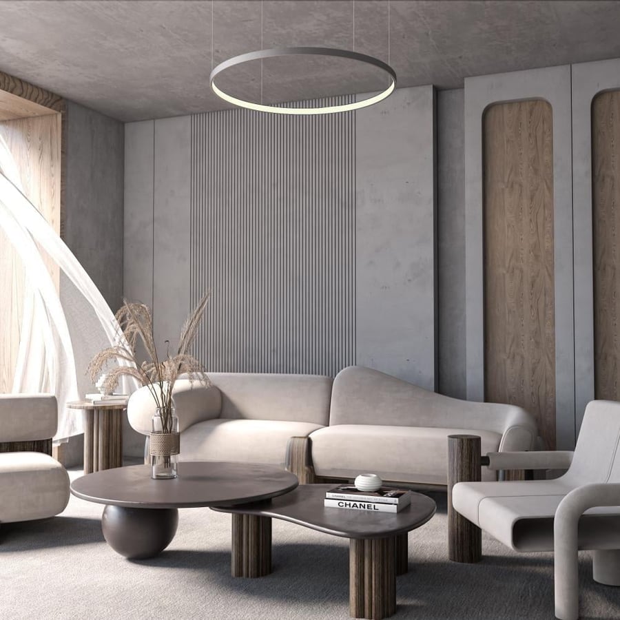 ثريا معلقة LED دائري فضي