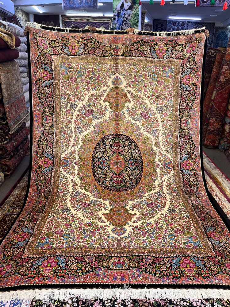سجادة حرير ايراني يدوية ضغط مكينة | مقاس: 2x3 m