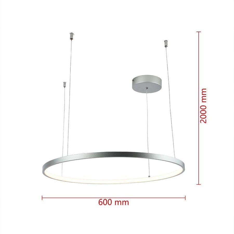 ثريا معلقة LED دائري فضي