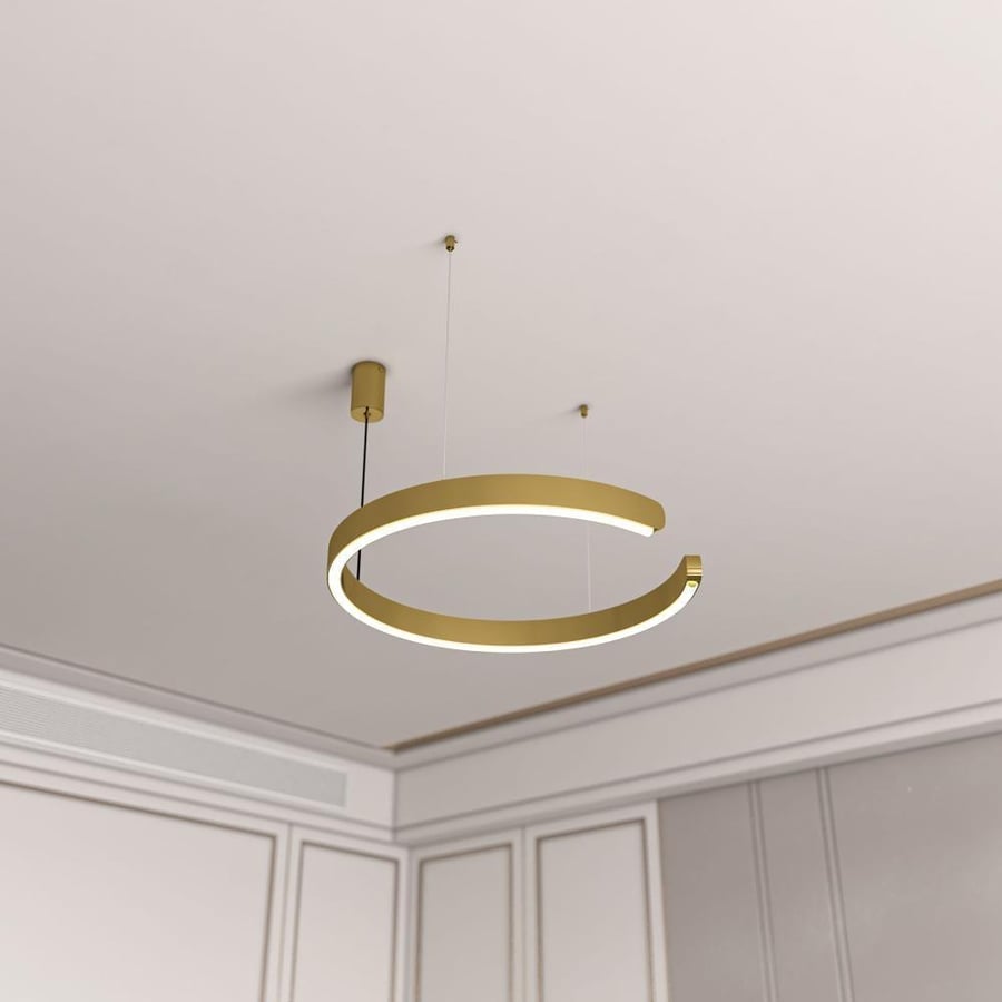 ثريا LED دائرية ذهبية معلقة  60 سم