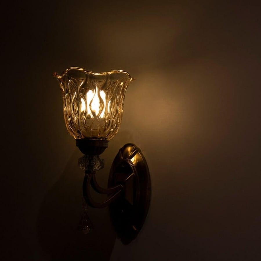 إنارة ابليك جداري داخلي منقوش لون ذهبي