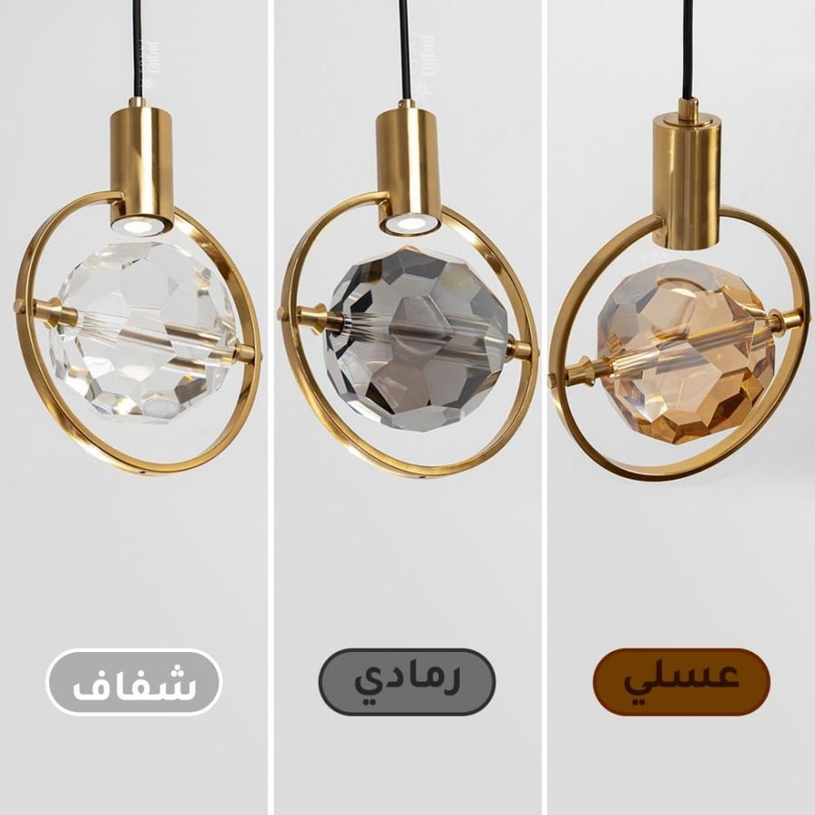 إنارة جدار معلقة ذهبي كريستال
