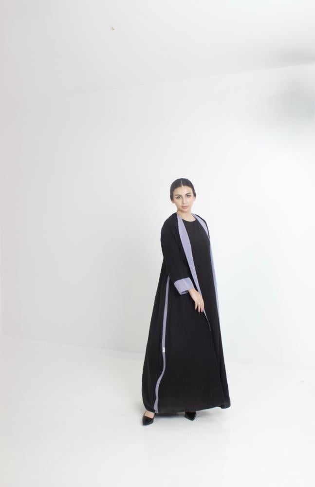 Black & Purple Abaya 001