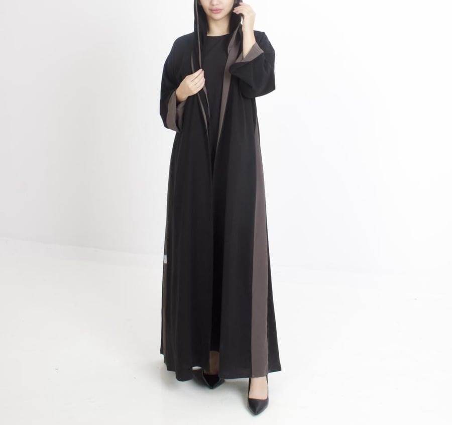 Black & Olive green Abaya 001