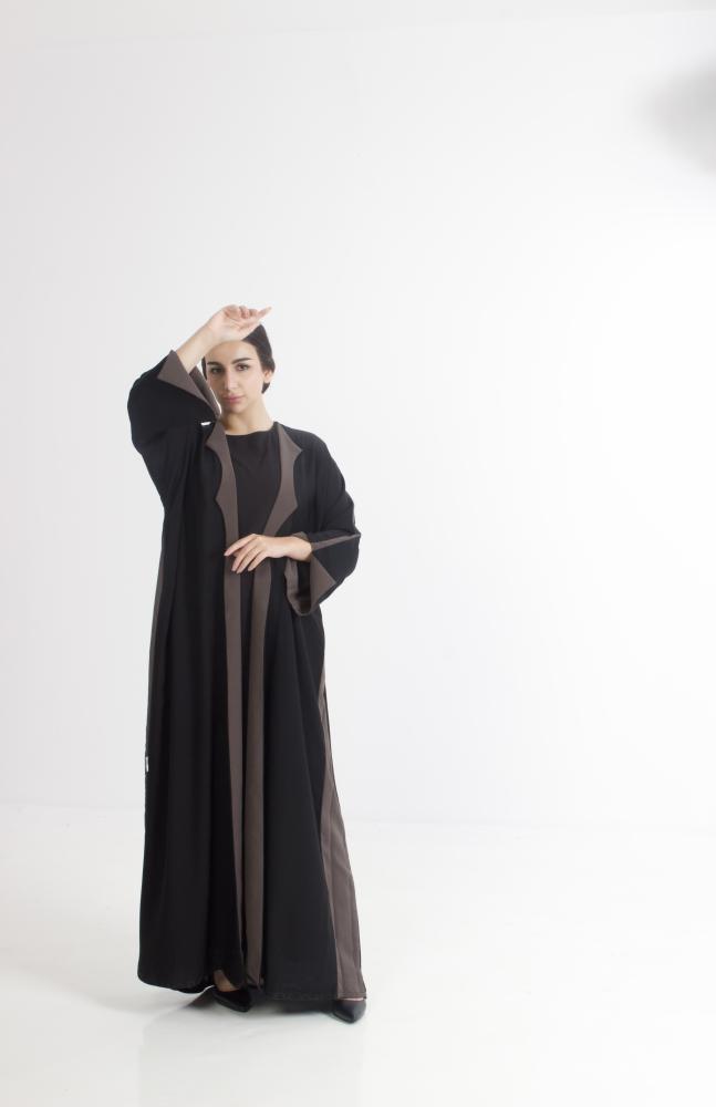 Black & Olive green abaya 002