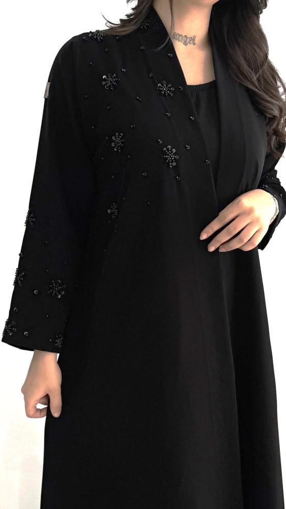 عباية كلوش مع شك أسود فاخرة